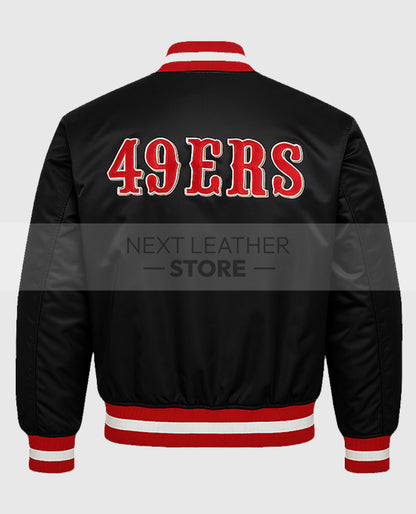 San Francisco 49ers Black Satin Jacket