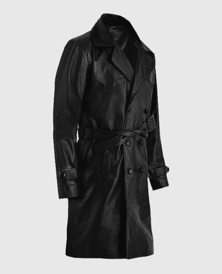 Men's Vintage 1970's Trench Leather Coat