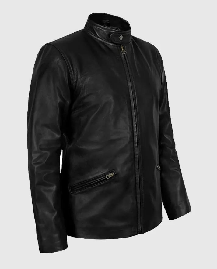 Men's Slim Fit Black Leather Jacket