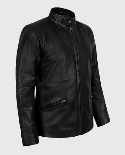 Men's Slim Fit Black Leather Jacket