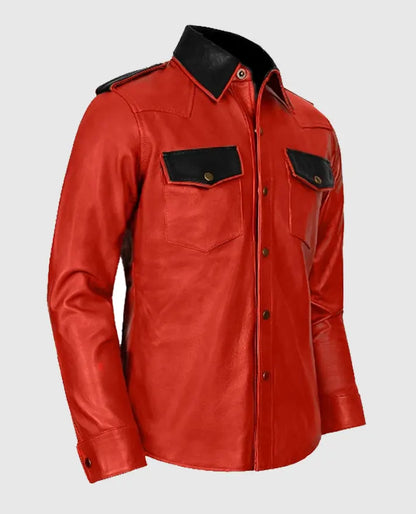 Men's Red Native Leather Jacket