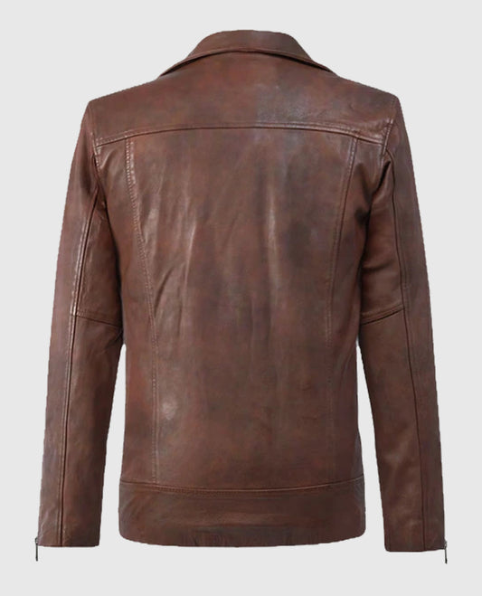 Men's Dauntless Spanish Brown Biker Leather Jacket