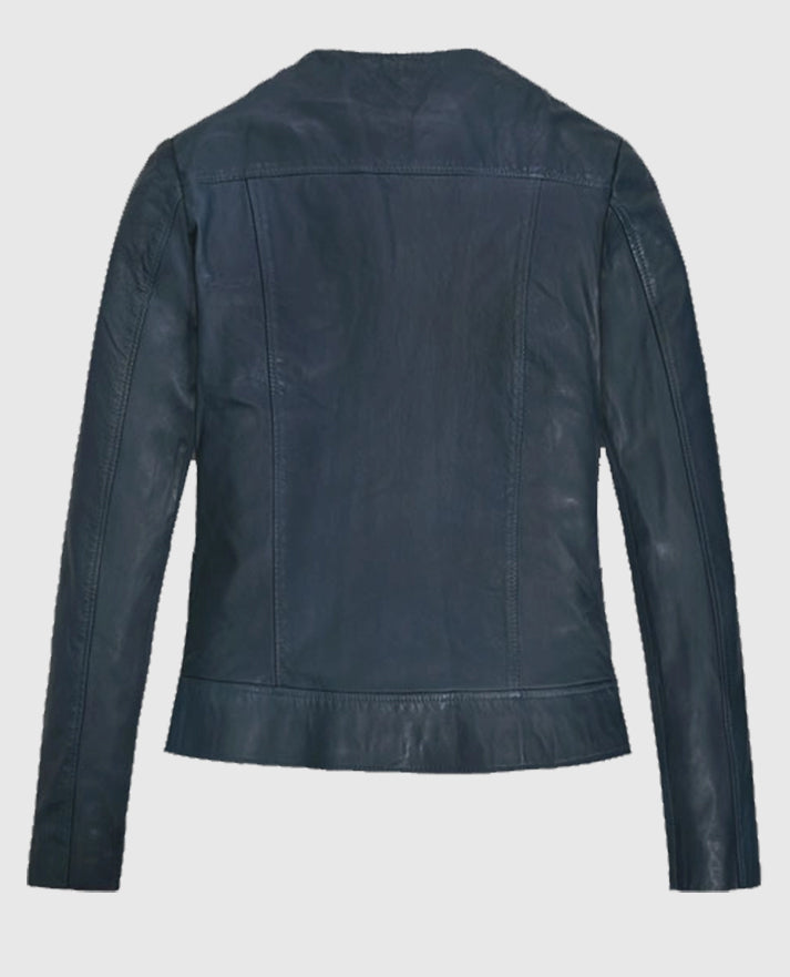 Soft Winsor Blue Washed & Wax Leather Jacket