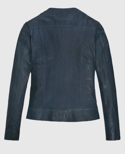 Soft Winsor Blue Washed & Wax Leather Jacket