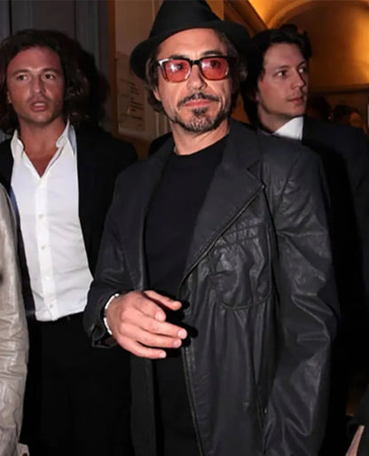 Robert Downey Jr Tony Stark Leather Blazer