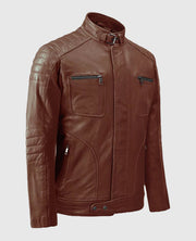 Men's Firefly Moto Tan Leather Jacket