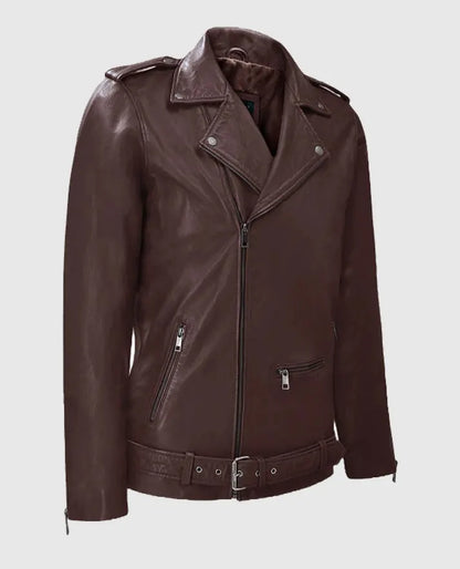 Men's Riding Rutland Burgundy Leather Jacket