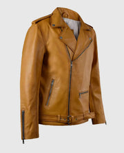 Men's Rutland Caramel Brown Riding Leather Jacket