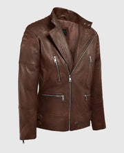Men's Moto Shotgun Spanish Brown Leather Jacket