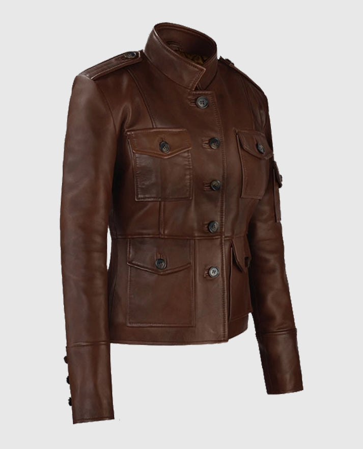 Spanish Brown Katherine Heigl Leather Jacket