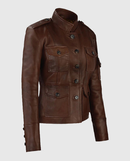 Spanish Brown Katherine Heigl Leather Jacket