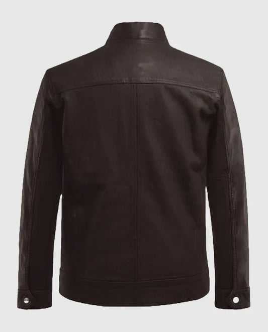 Thunder Storm Brown Biker Leather Jacket For Men