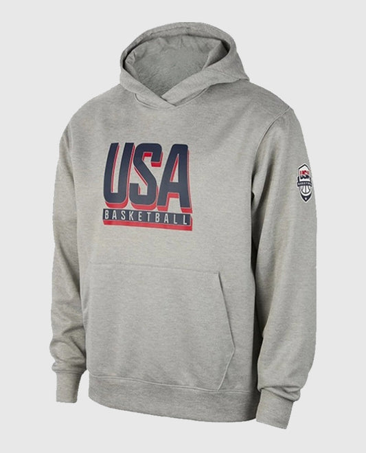 2024 Olympics Team USA Basketball Practice Grey Hoodie