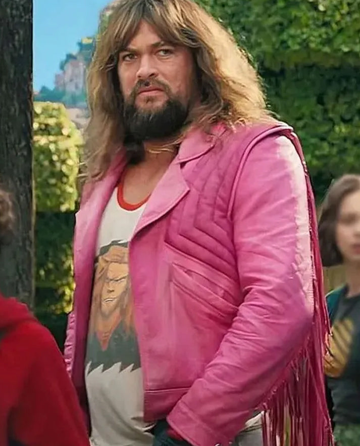 A Minecraft Movie Jason Momoa Pink Leather Jacket