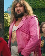 A Minecraft Movie Jason Momoa Pink Leather Jacket