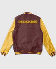 Washington Redskins Brown and Yellow Varsity Jacket