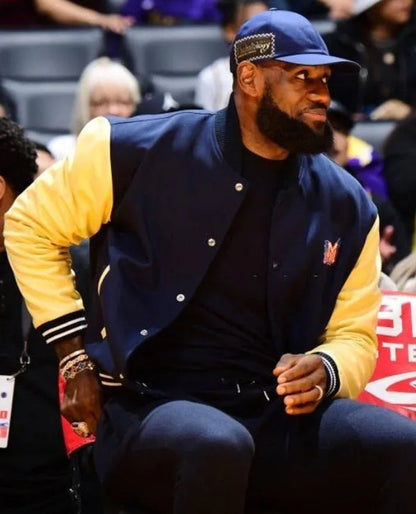 NBA 2023 LeBron James Blue Bomber Jacket