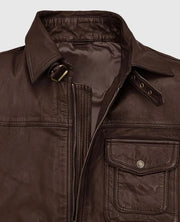 Retro Style Brown Leather Jacket For Men
