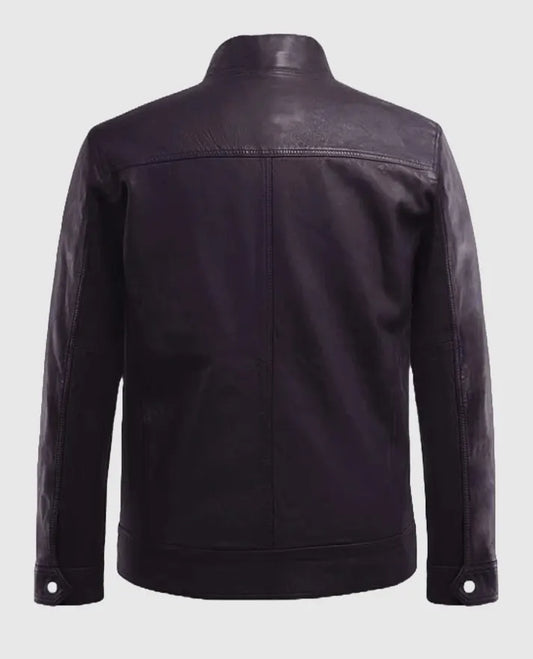 Thunder Storm Purple Biker Leather Jacket