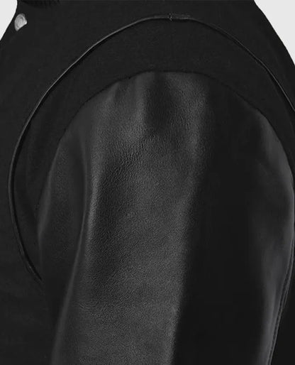 Men's Noir Black Varsity Jacket