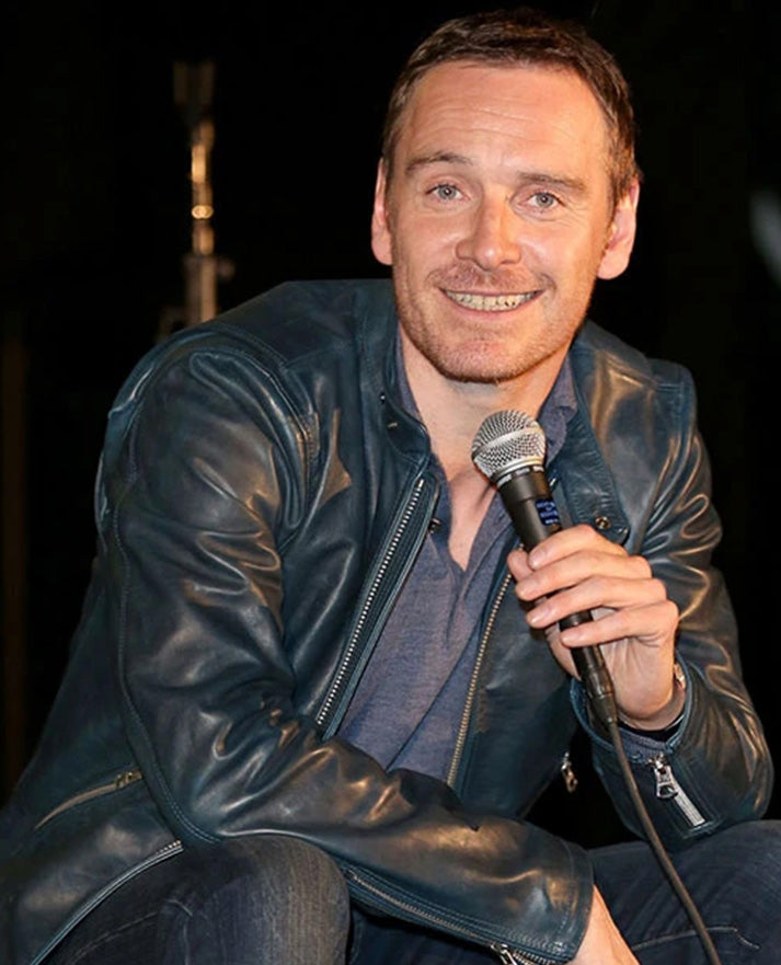 Michael Fassbender Black Leather Jacket