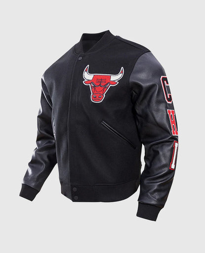 NBA Chicago Bulls Men's Black Varsity Jacket
