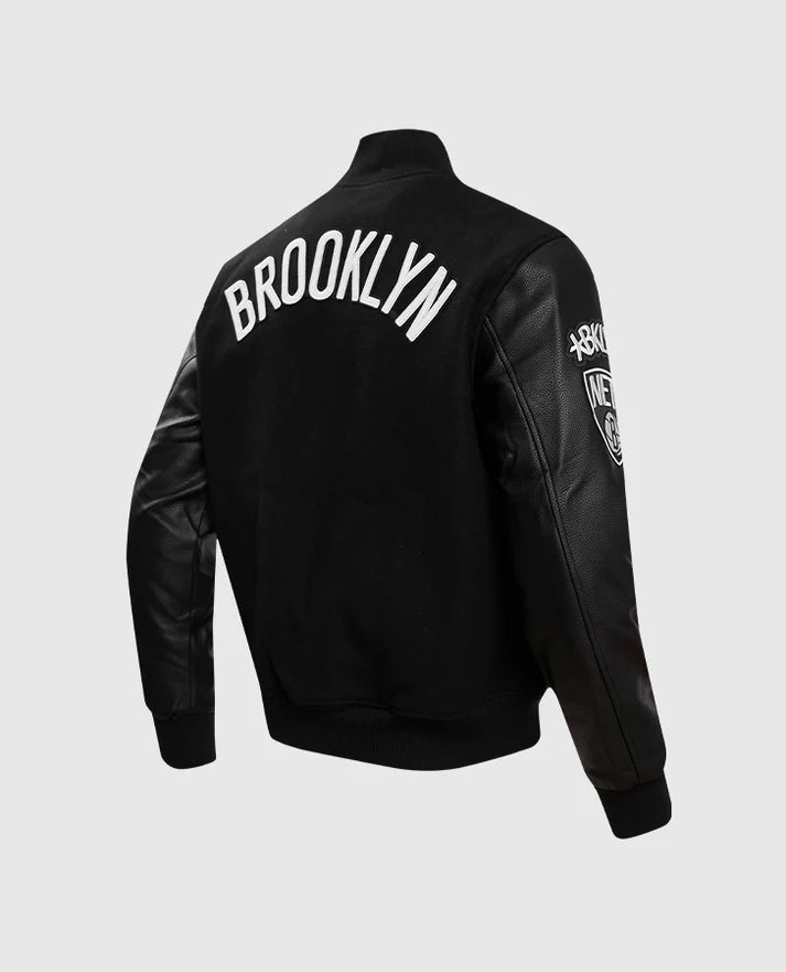NBA Brooklyn Nets Men's Black Varsity Jacket