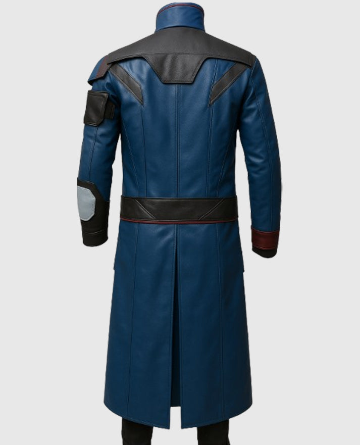 Star Lord Guardians of the Galaxy Blue Leather Coat