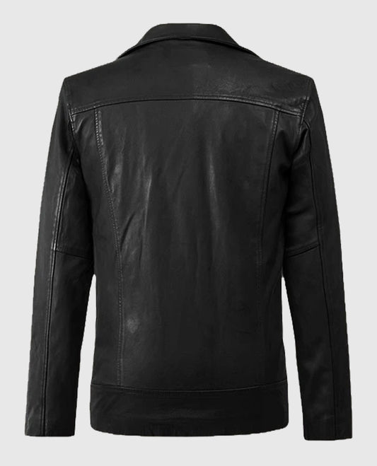Men's Dauntless Black Biker Leather Jacket
