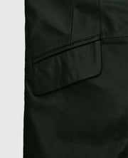 Chelsea Black Leather Long Coat For Women
