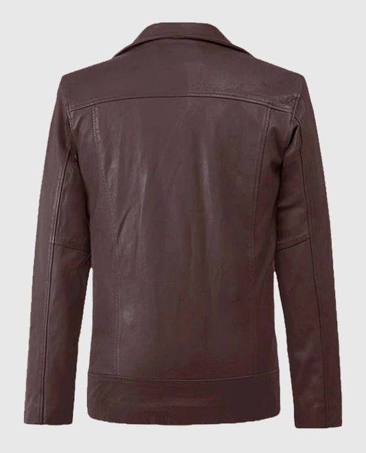 Men's Dauntless Burgundy Biker Leather Jacket