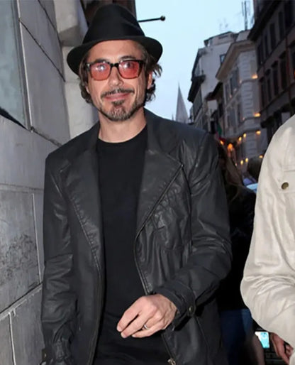 Robert Downey Jr Tony Stark Leather Blazer