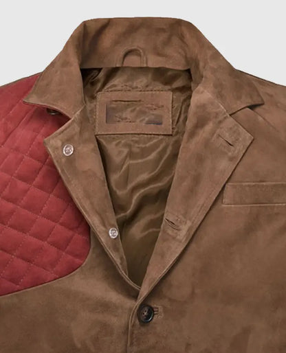 Men's Suede Safari Hickory Leather Blazer