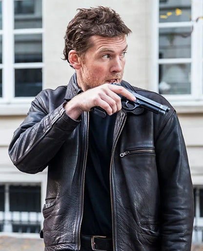 Sam Worthington Kidnapping Mr Heineken Leather Jacket