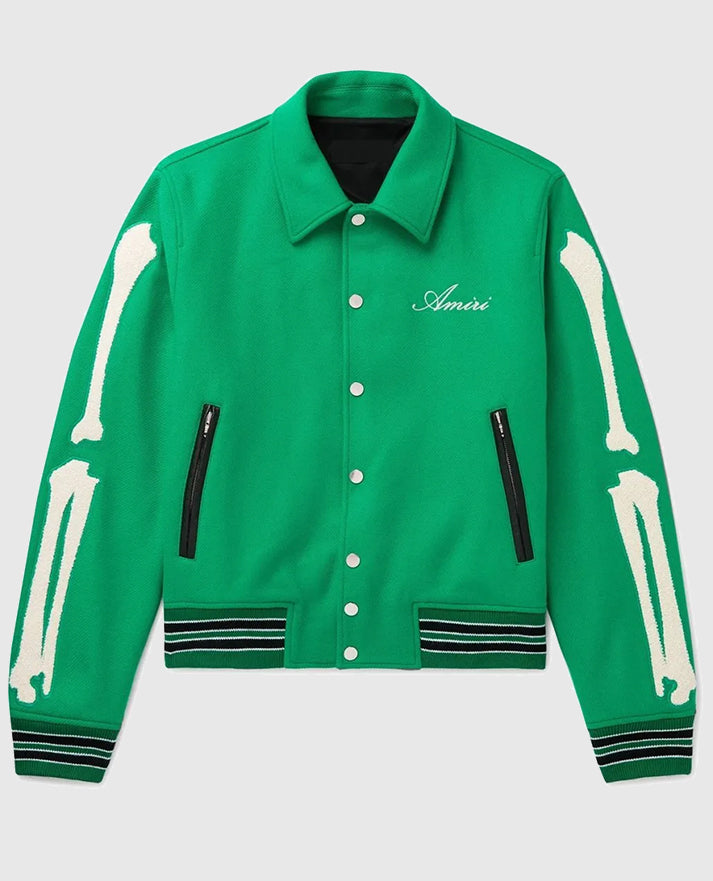 Amiri Bones Letterman Wool Jacket