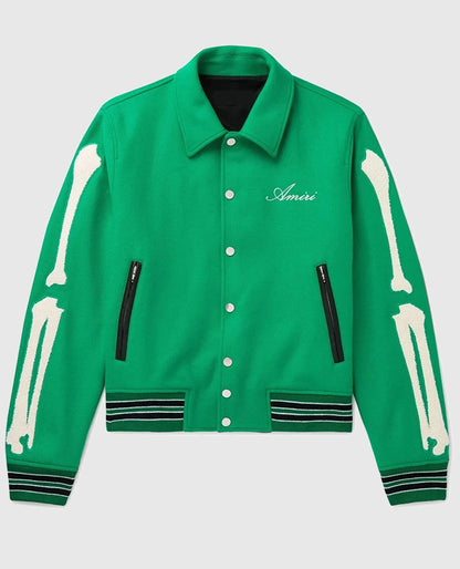 Amiri Bones Letterman Wool Jacket