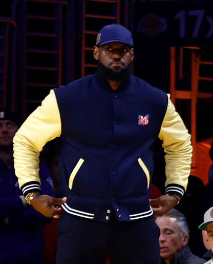 NBA 2023 LeBron James Blue Bomber Jacket