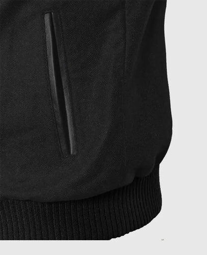Men's Noir Black Varsity Jacket