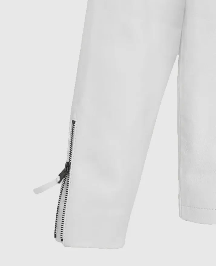 Men's Cafe Racer White Leather Jacket