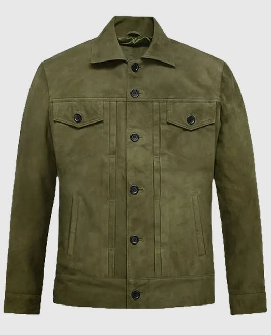 Ryan Reynolds Green Suede Jacket