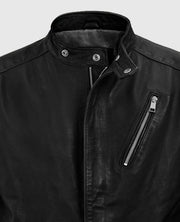 Motorad Black Biker Leather Jacket for Men