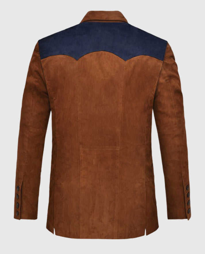 Suede Western Leather Blazer For Men