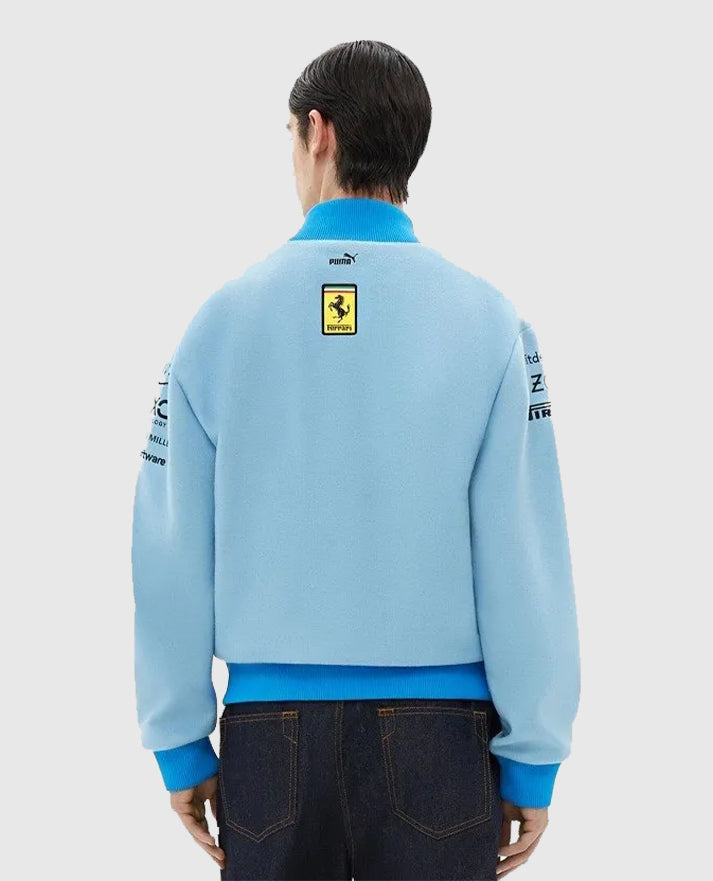 Ferrari Blue Miami Grand Prix Bomber Jacket