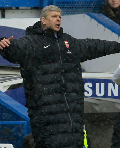 Arsene Wenger Long Black Puffer Coat