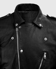 Men's Biker Beast Black Leather Jacket