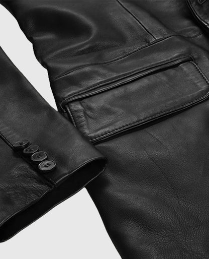 Men's Catwalk Black Leather Blazer