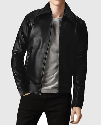 Men's Black Slim Fit Leather Jacket