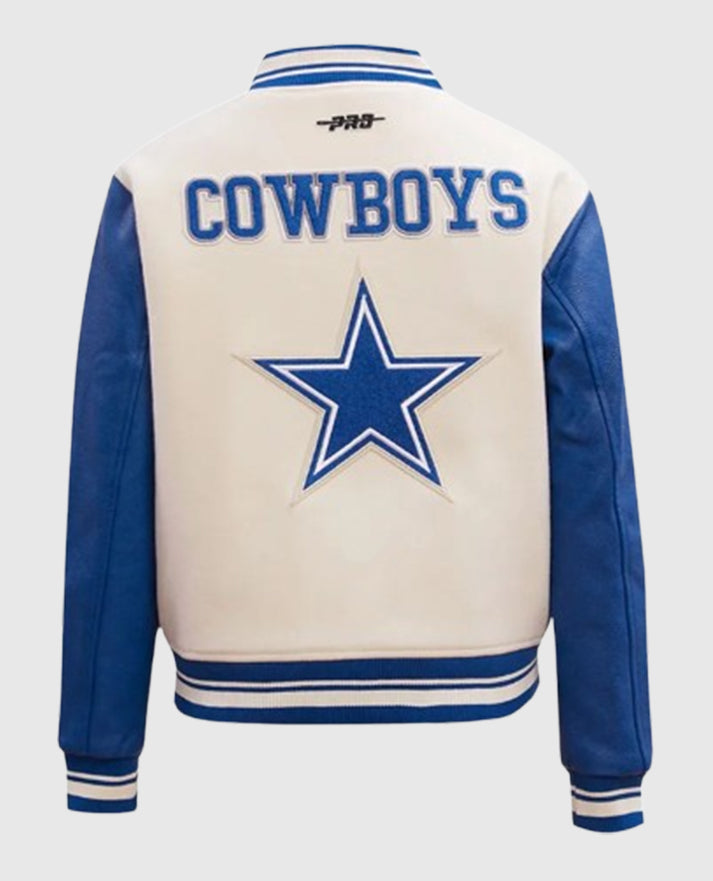 Dallas Cowboys Retro Classic Varsity Cream Jacket