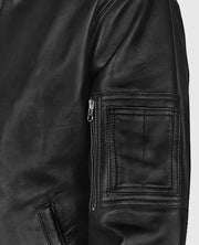Men's Leather MA-1 Bomber Jacket