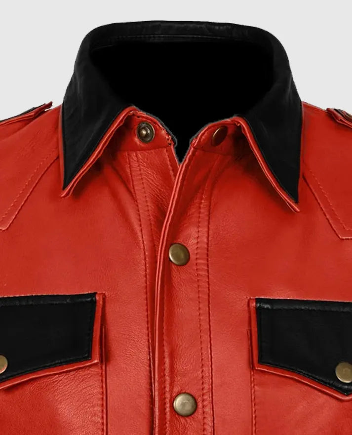 Men's Red Native Leather Jacket